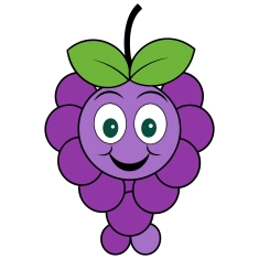 Craft Supply Classroom Cutout | Cartoon or Plain Purple Grapes Fruit Cutout